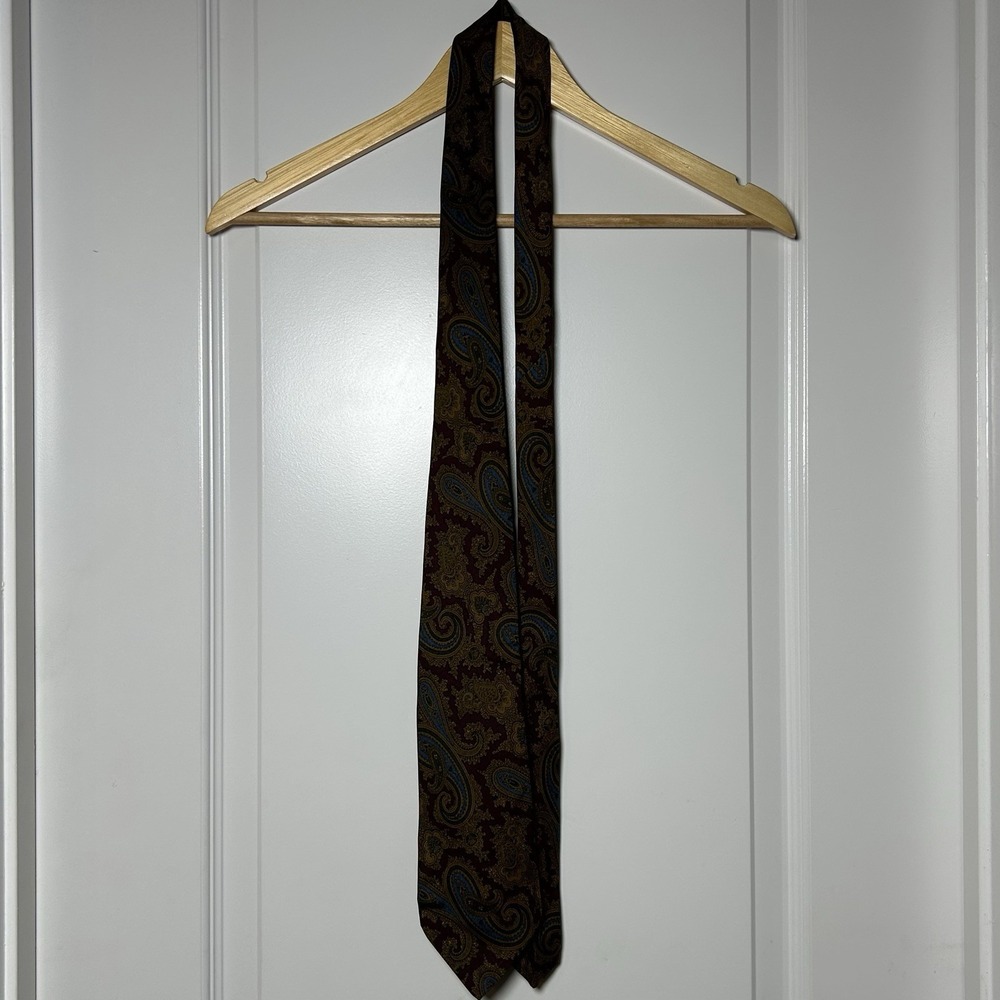 Polo Ralph Lauren Vintage Made in USA 100% Silk Hand Made‎ Paisley Print Tie